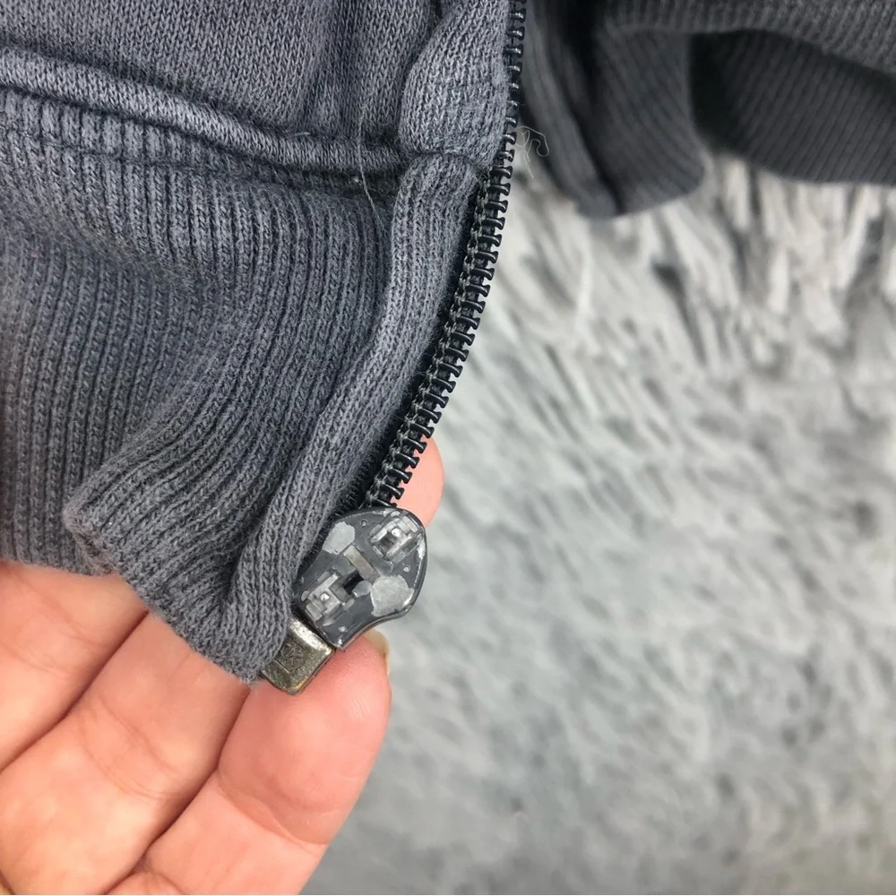 Adidas Jacket Mens XL Gray Jacket Hood Logo 3 Stripe Athletic Workout